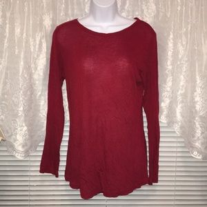 Liz Lange Burgundy Maternity Long Sleeve Shirt